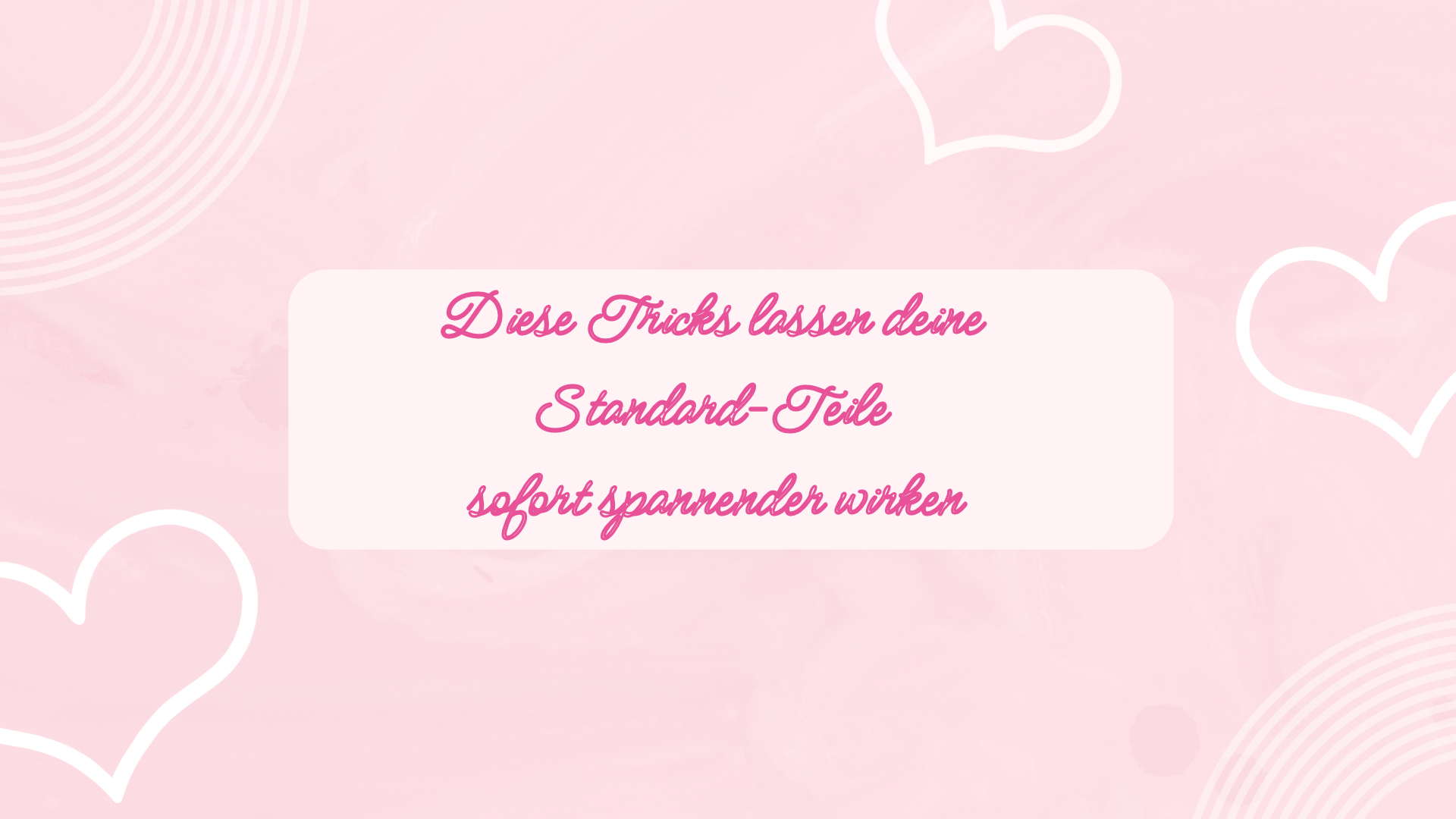 Blog - Tricks Standardteile